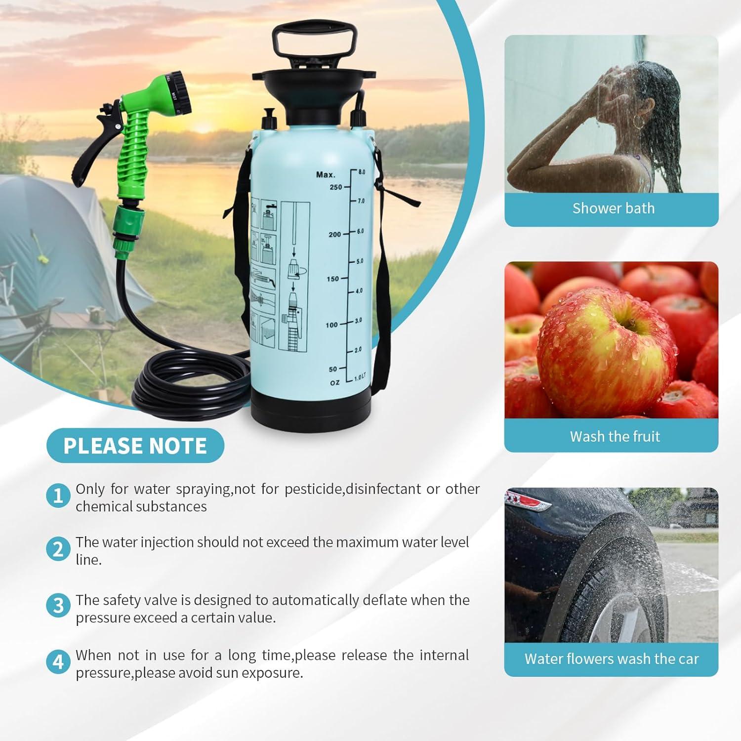 Ducha Portátil JIESIHAO 3.03L 7 Modos para Camping