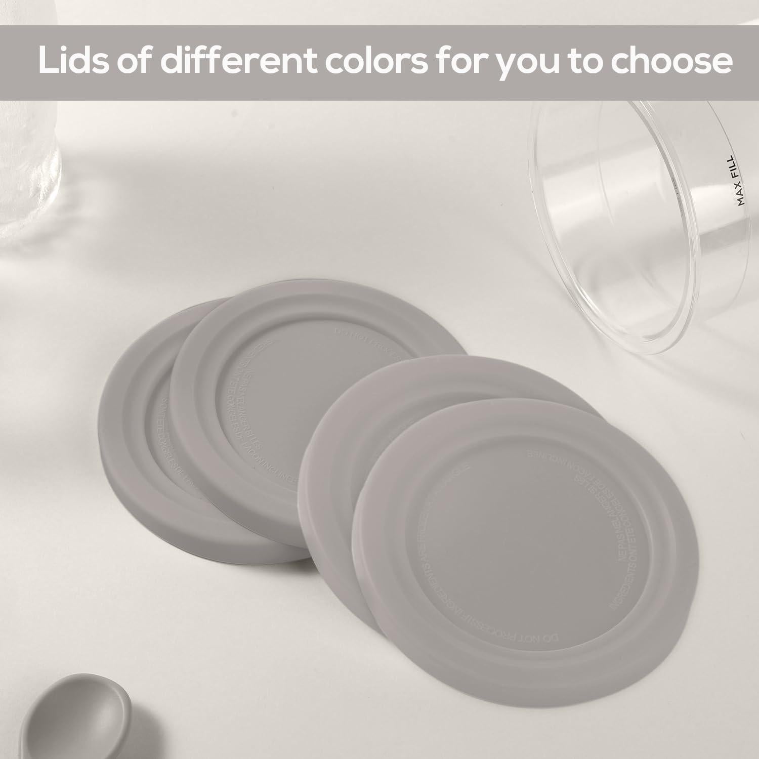 4 Tapas Redondas de Silicona para Helado Lasuroa 11.5cm Gris