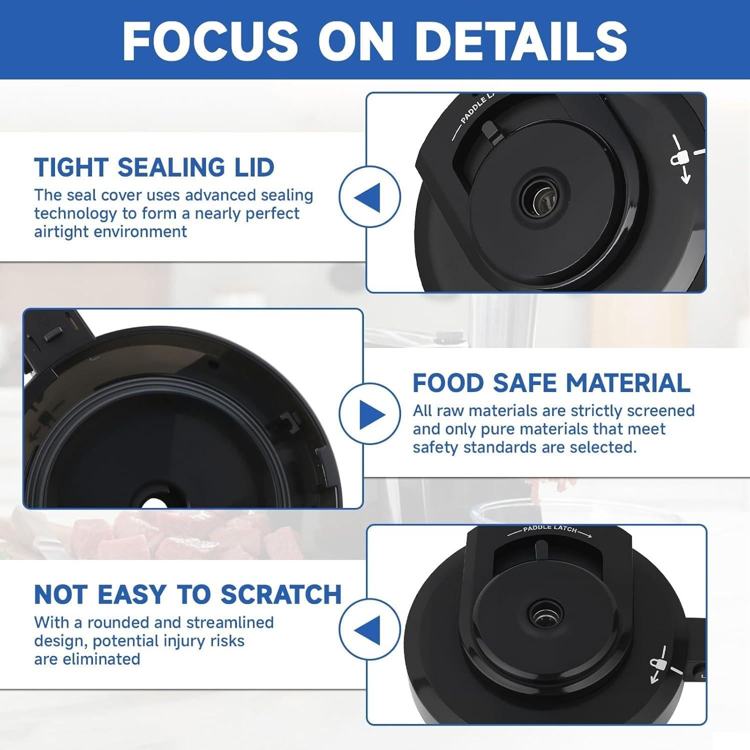 Outer Bowl Lid and 301 Paddle for Ninja NC301 Ice Cream Maker,Reusable Ninja Creami Replacement Accessories Compatible with Ninja NC299AMZ/NC301/NC300/NC201/NC101 Series