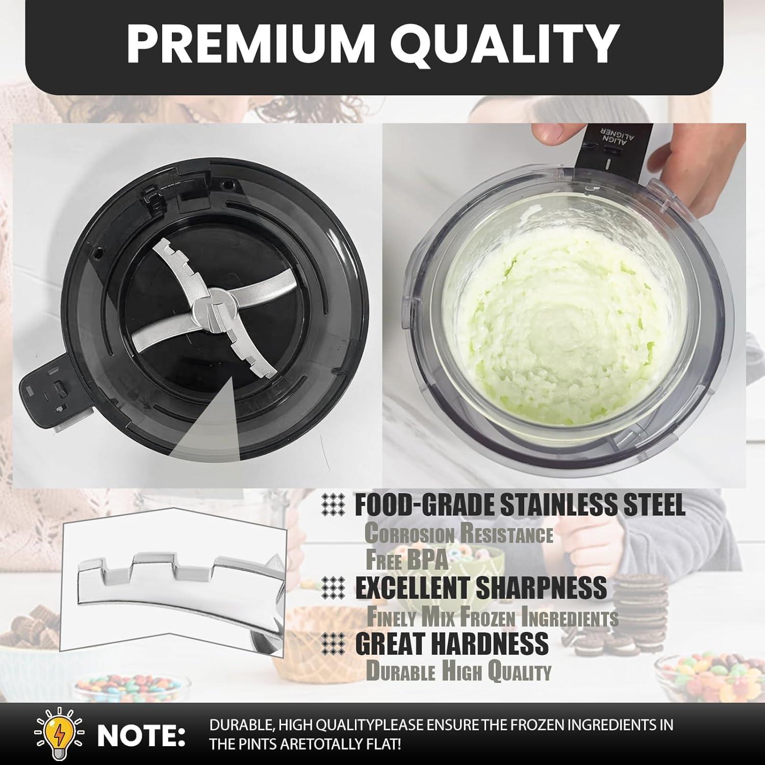 Outer Bowl Lid and 301 Paddle for Ninja NC301 Ice Cream Maker,Reusable Ninja Creami Replacement Accessories Compatible with Ninja NC299AMZ/NC301/NC300/NC201/NC101 Series