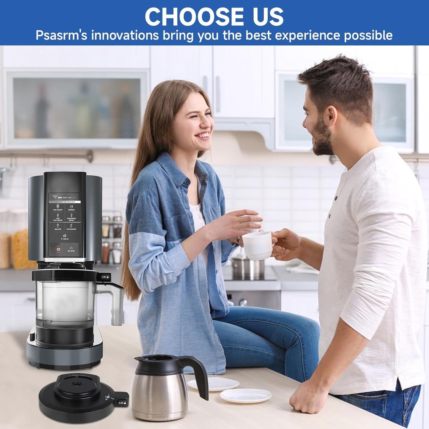 Outer Bowl Lid and 301 Paddle for Ninja NC301 Ice Cream Maker,Reusable Ninja Creami Replacement Accessories Compatible with Ninja NC299AMZ/NC301/NC300/NC201/NC101 Series