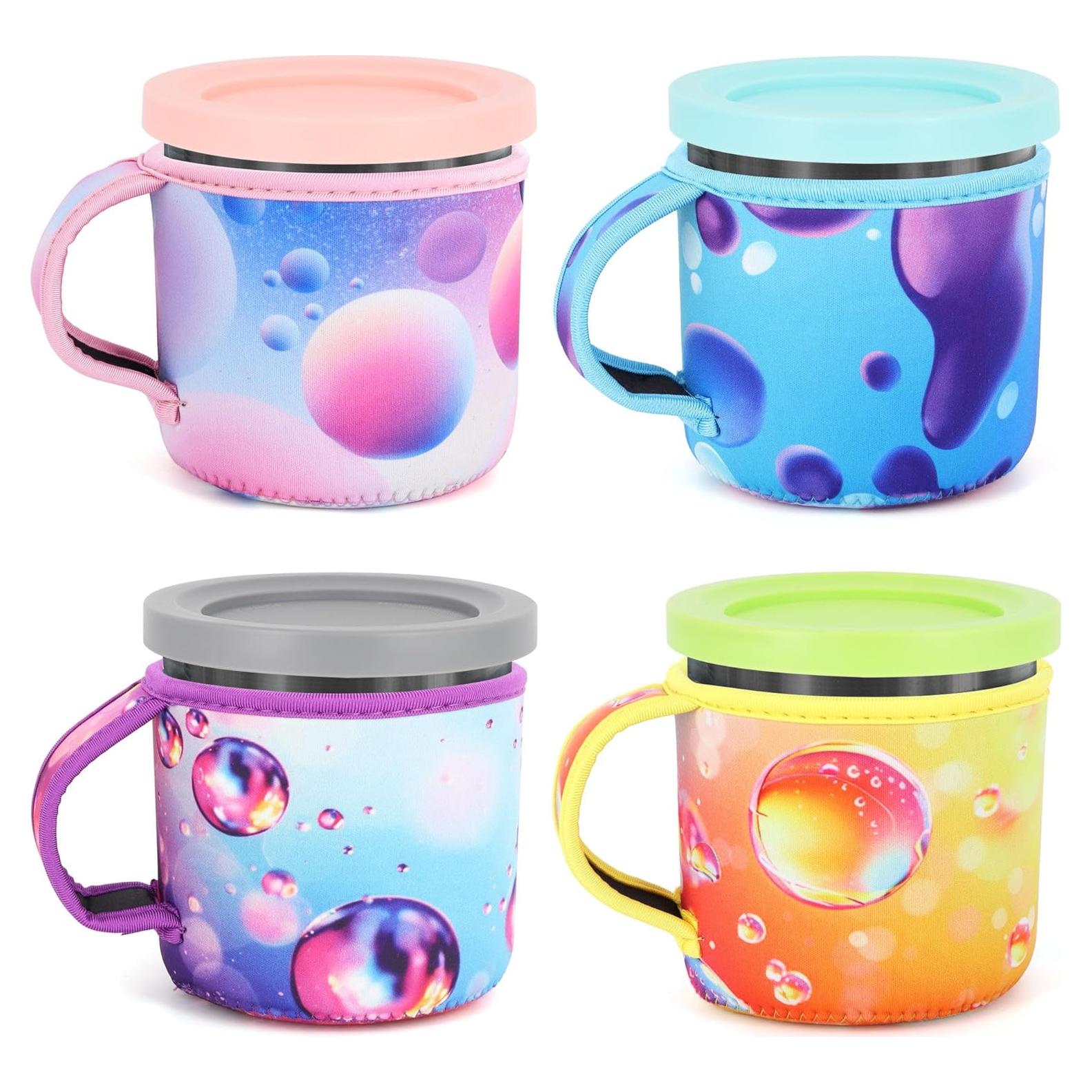 4 Mangas Reutilizables Neopreno AJLTPA para Helados 16 oz