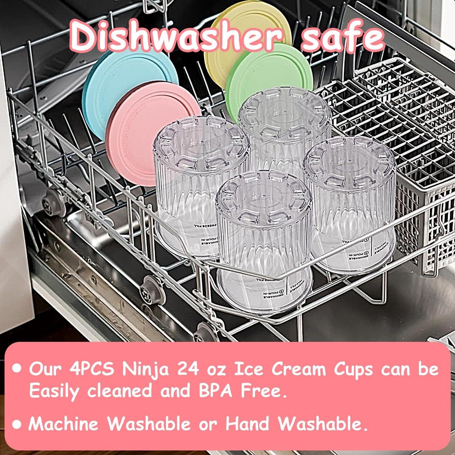 Tarros Ninja Creami Deluxe 24OZ GAOZAILI - 2 Piezas Rosa/Amarillo