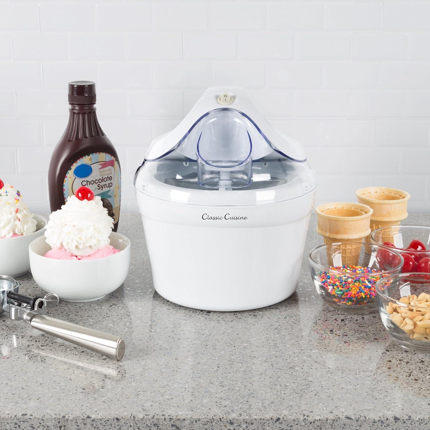 Máquina de Helados Classic Cuisine 0.95L Automática Blanca