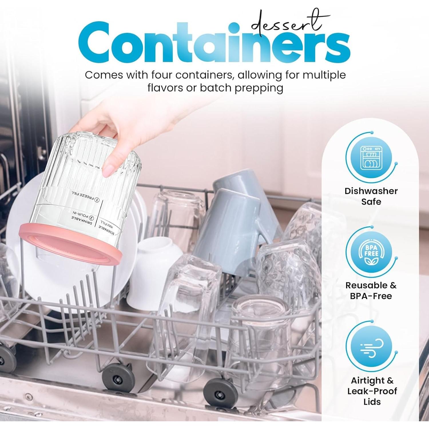 Contenedores Ninja Creami Deluxe 4 Pack 710 ml Libre BPA