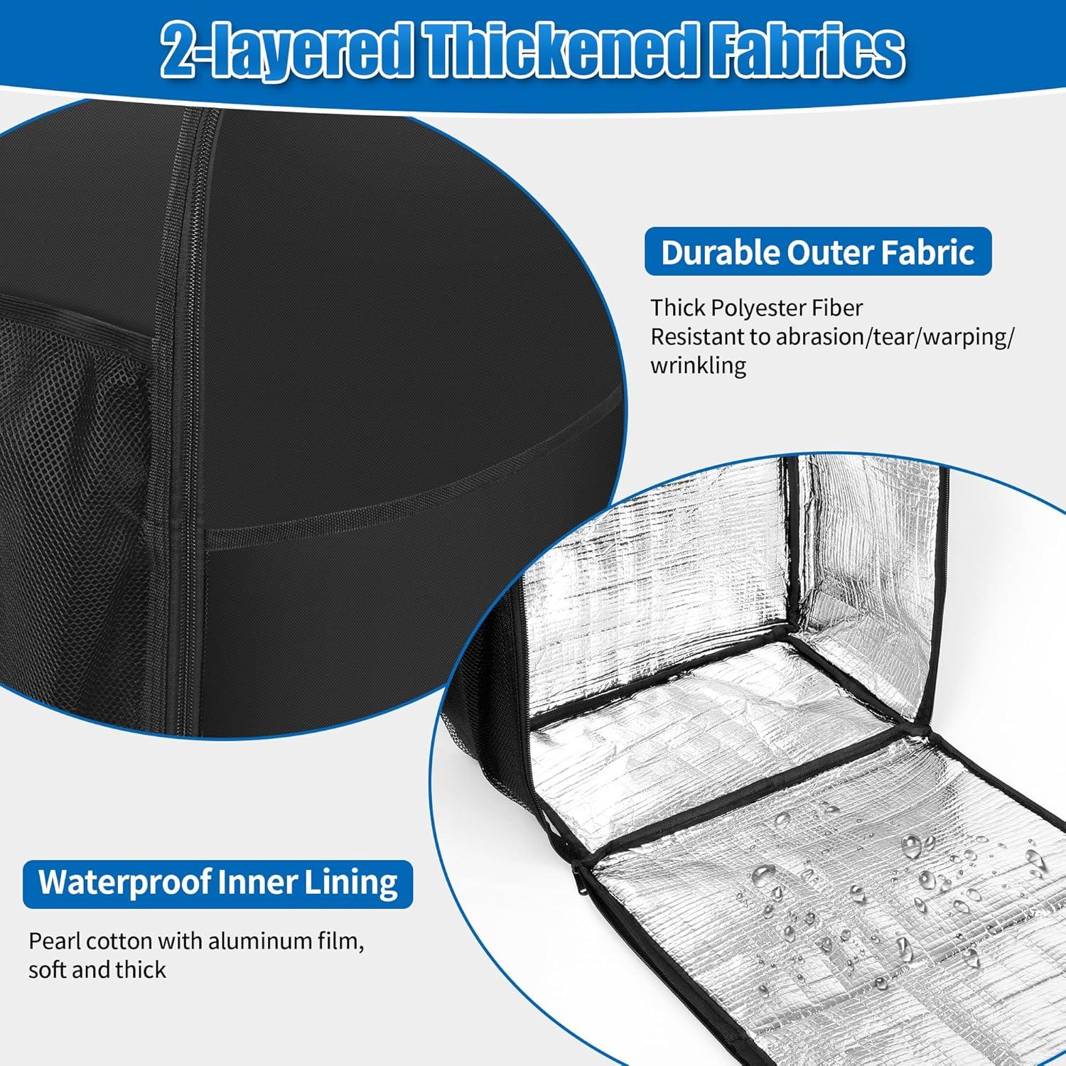 Dust Cover for Compatible with ninja Ice Cream Maker Machine NC501, NC301, NC299AMZ, CREAMi Ice Cream Maker Dust Cover with Handles Front Pocket Side Mesh Pocket