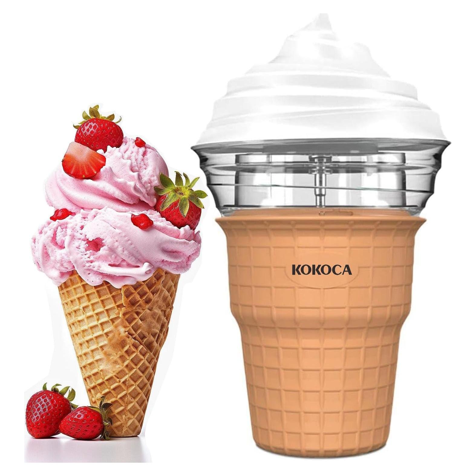 Electric Ice Cream Maker Machine, KOKOCA Multi-Purpose Soft Serve Ice Cream Machine for Homemade Gelato, Sorbet, Frozen Yogurt, Milkshakes, Frozen Drinks & More