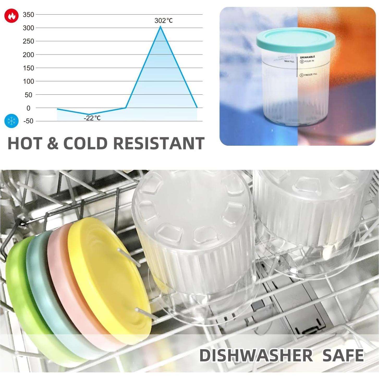 Paquete de 4 Pints Ninja Creami Deluxe 710ml con Tapas