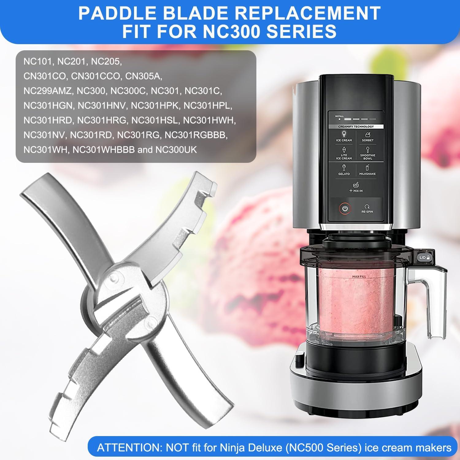 Paddle Blade Replacement Compatible with Ninja Creami NC300 Series Ice Cream Makers, Ninja Creami Blade Paddle Replacement(Stainless Steel)