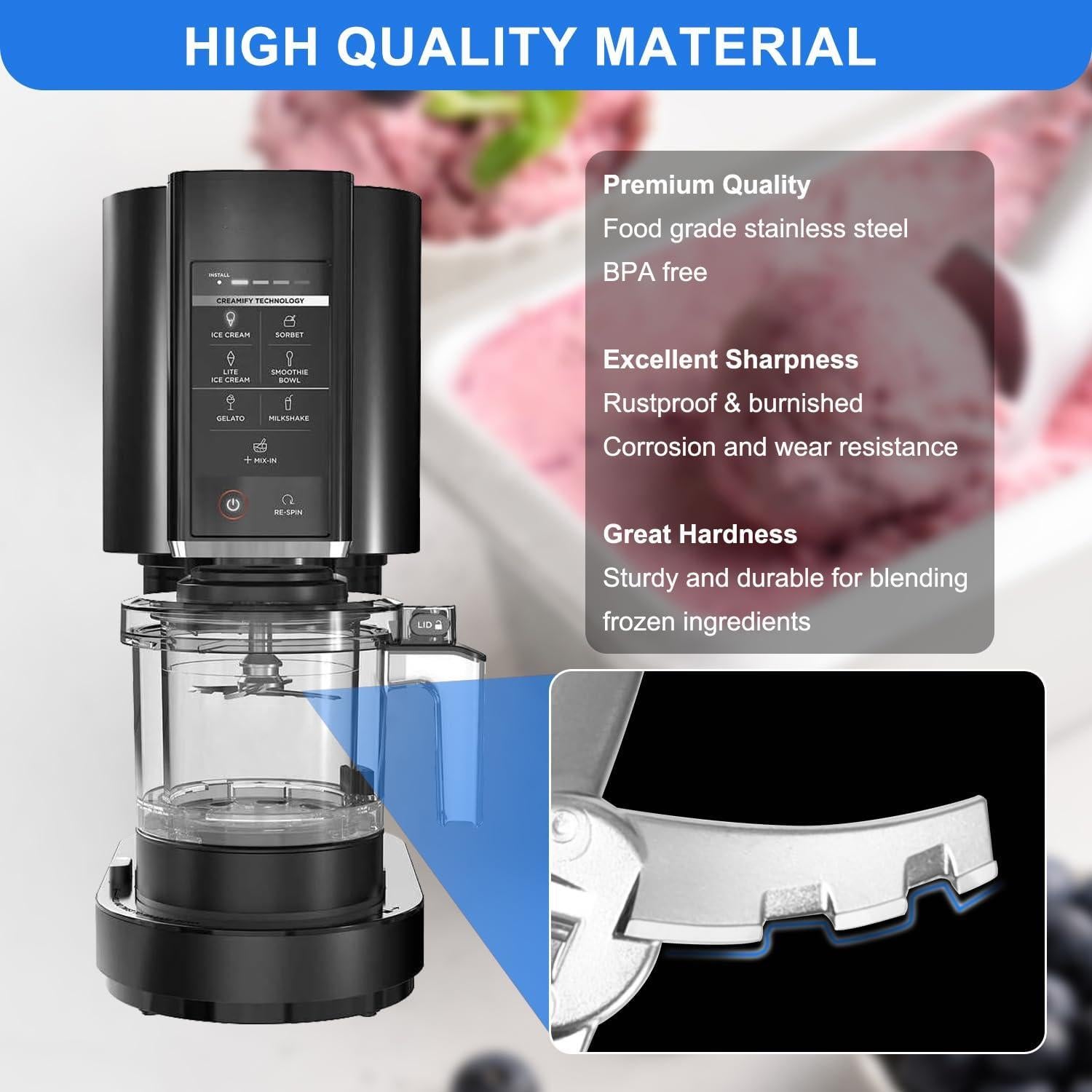 Paddle Blade Replacement Compatible with Ninja Creami NC300 Series Ice Cream Makers, Ninja Creami Blade Paddle Replacement(Stainless Steel)