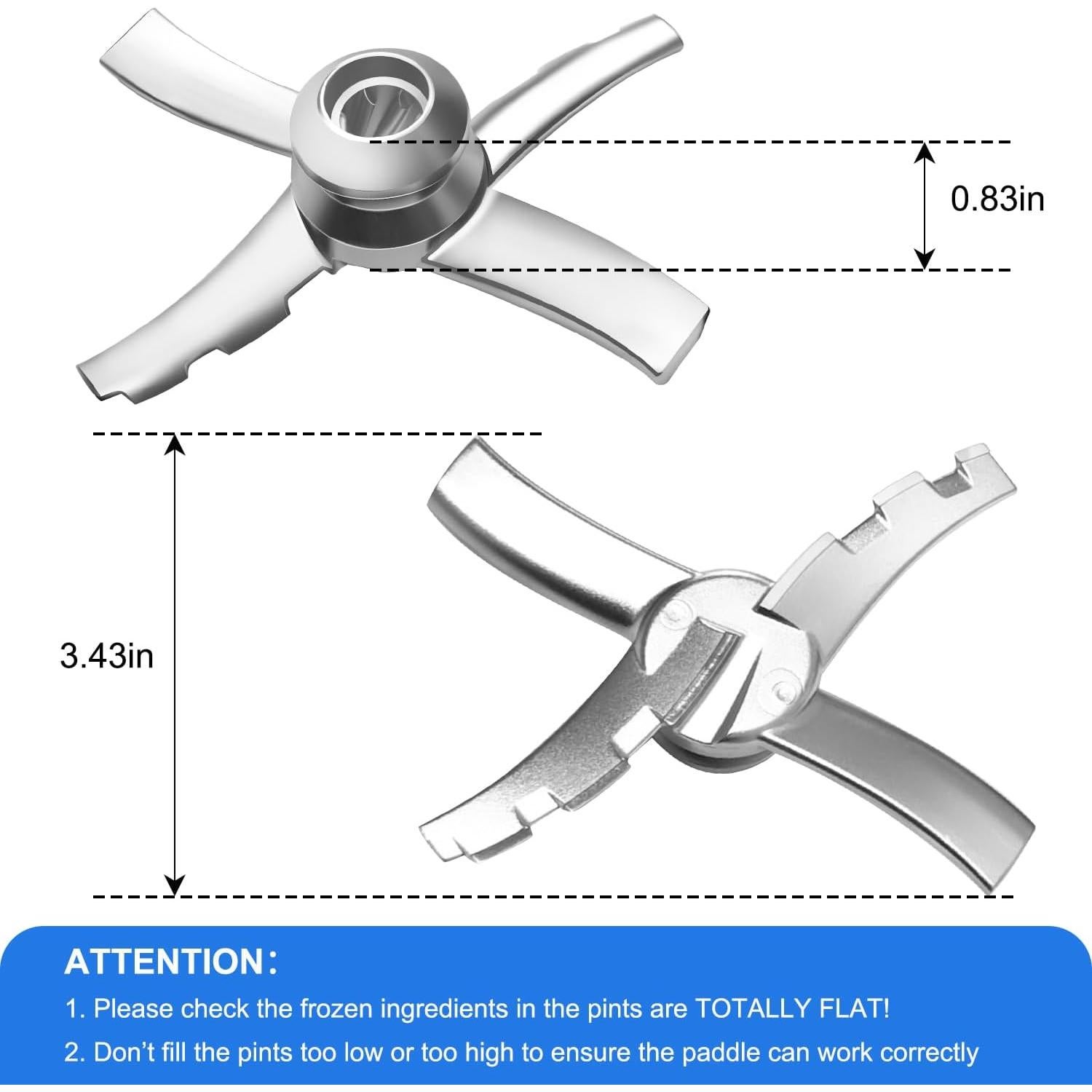 Paddle Blade Replacement Compatible with Ninja Creami NC300 Series Ice Cream Makers, Ninja Creami Blade Paddle Replacement(Stainless Steel)