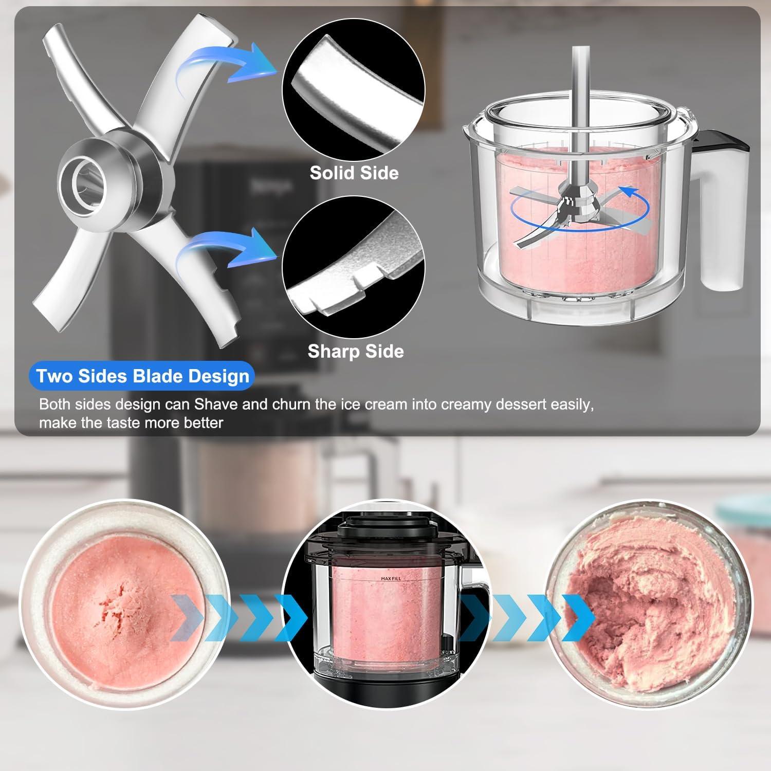 Paddle Blade Replacement Compatible with Ninja Creami NC300 Series Ice Cream Makers, Ninja Creami Blade Paddle Replacement(Stainless Steel)