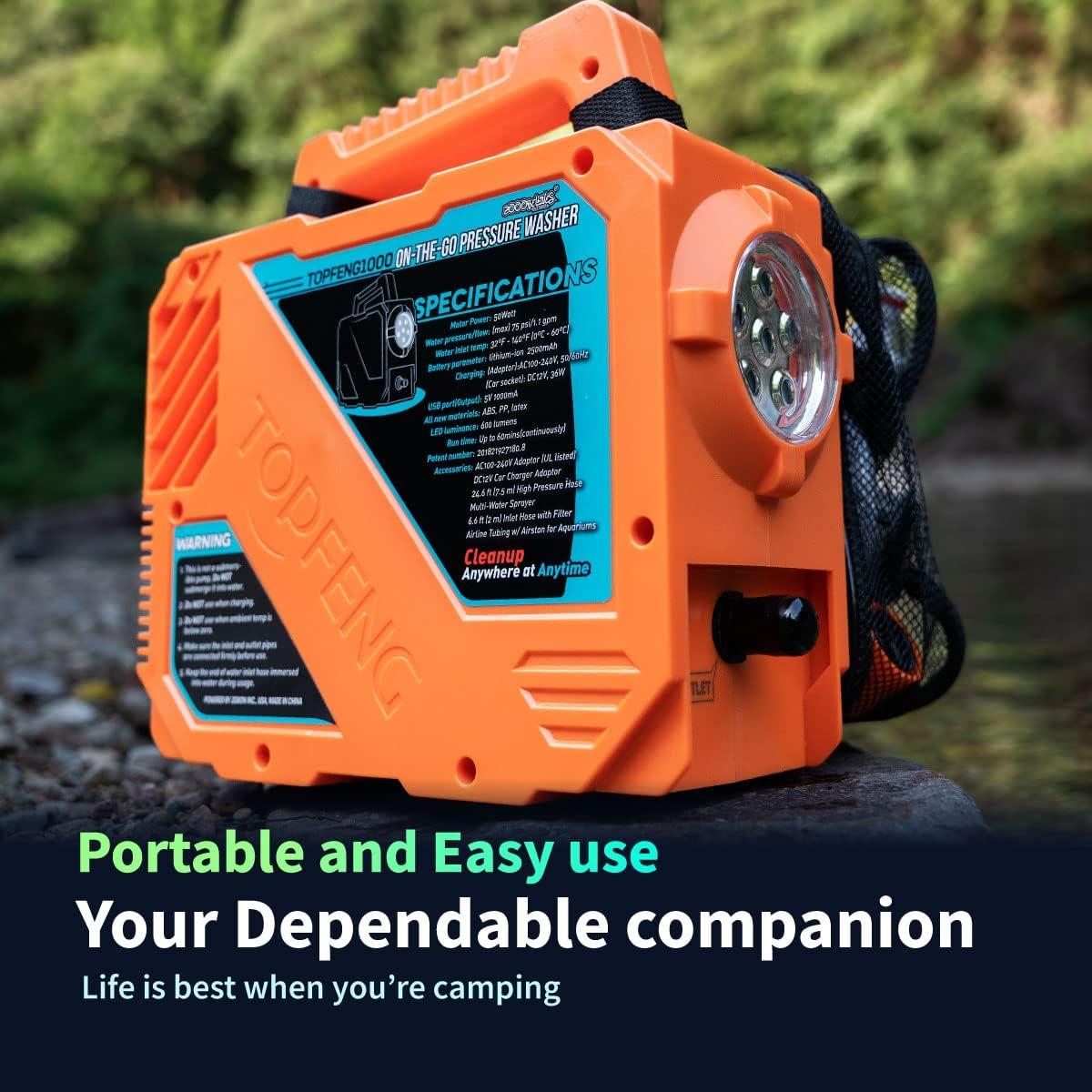 Ducha de Camping ZOOOBELIVES 50W Portátil con Luz LED