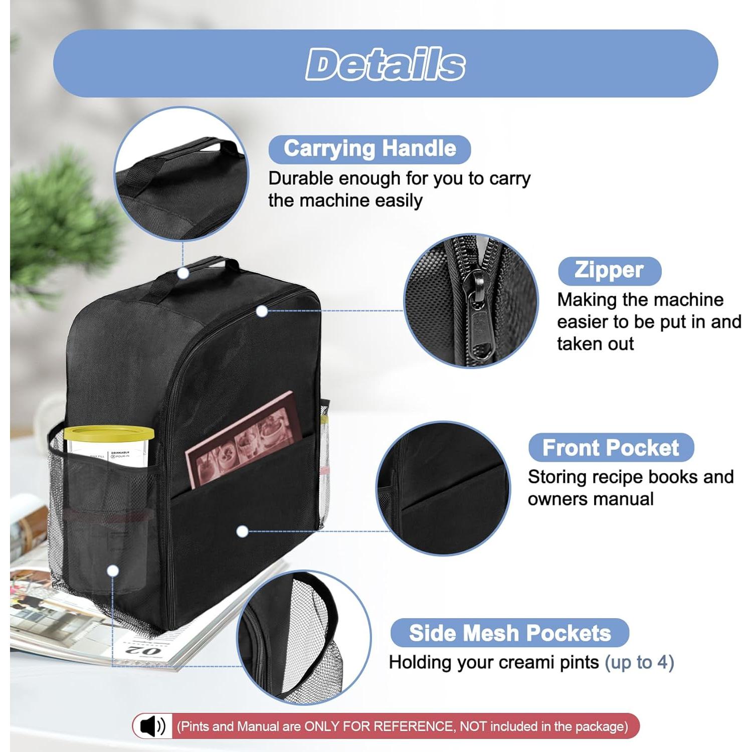 Cubre Polvo NANOBABY para Máquina de Helado Ninja Creami - Negro