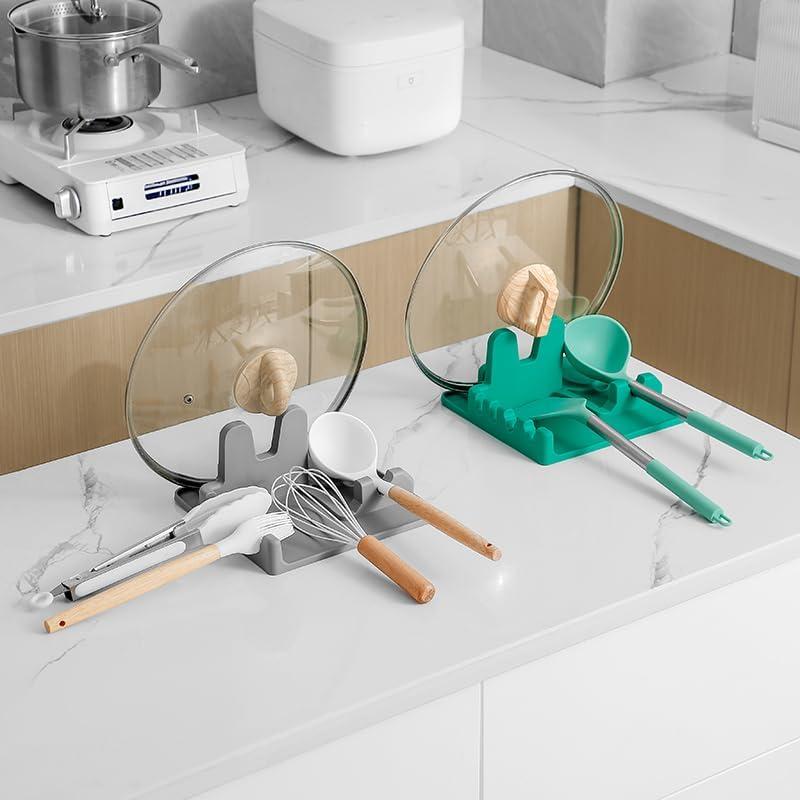 Soporte de Cuchara y Tapa de Olla Cozihom Gris Silicona