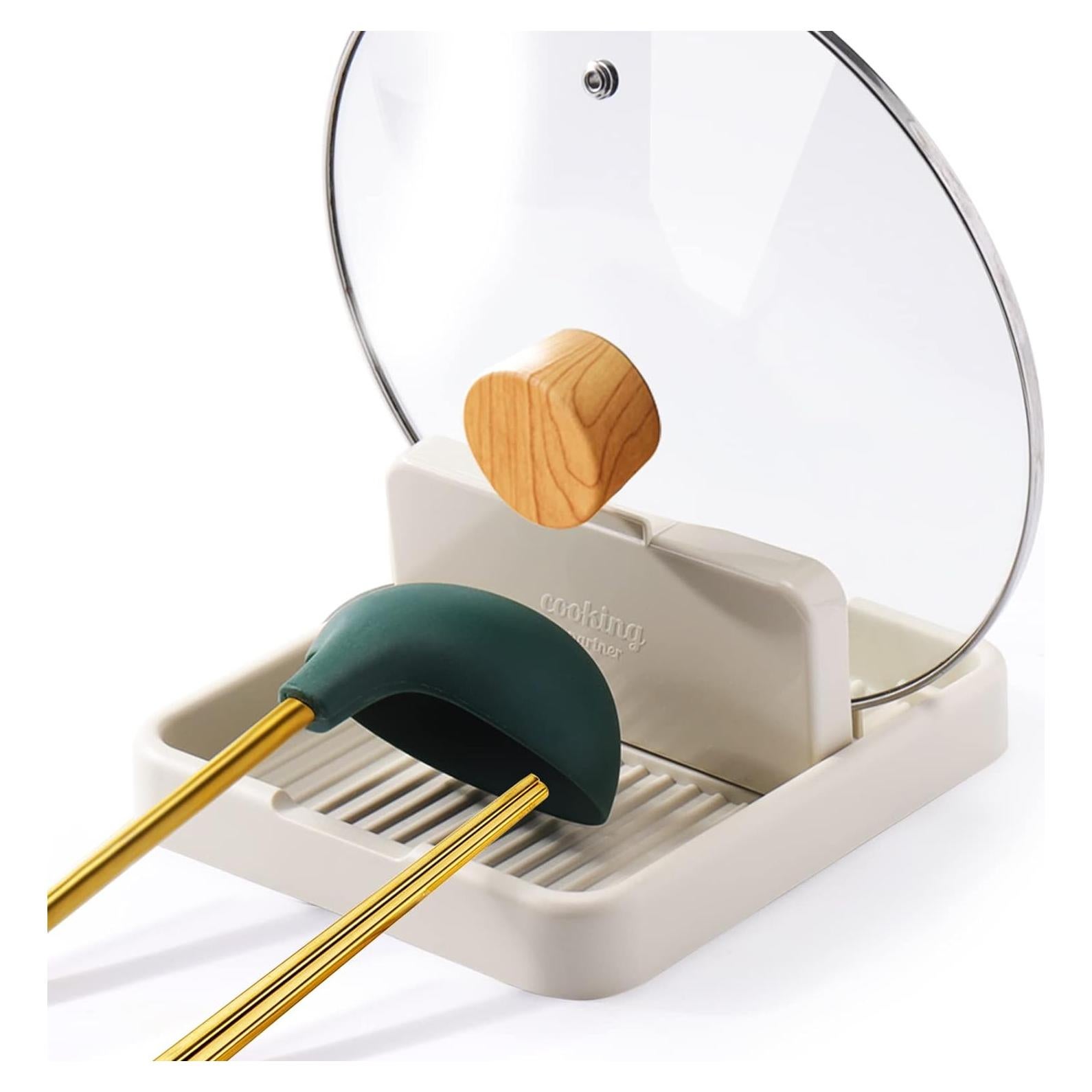 Soporte para Cucharas AIERSA Blanco con Bandeja de Goteo