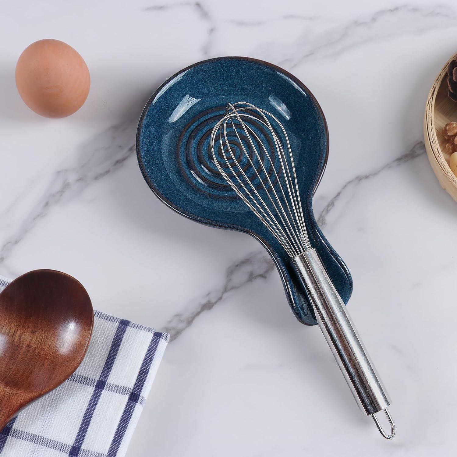 Soporte de Cuchara Cerámica JINIHFW Azul Apto Lavavajillas