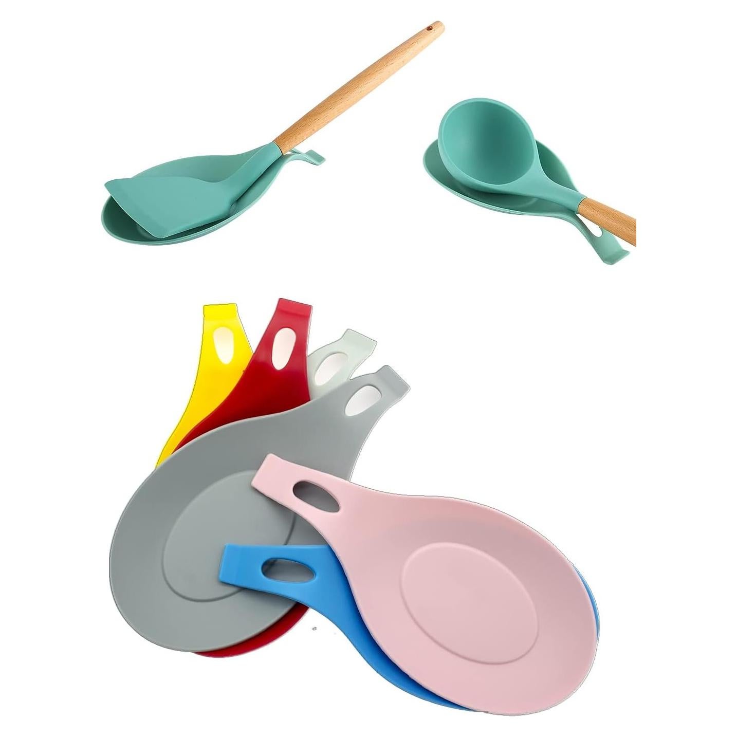 Soporte de Cuchara de Silicona QIJING 6 Piezas Multicolor