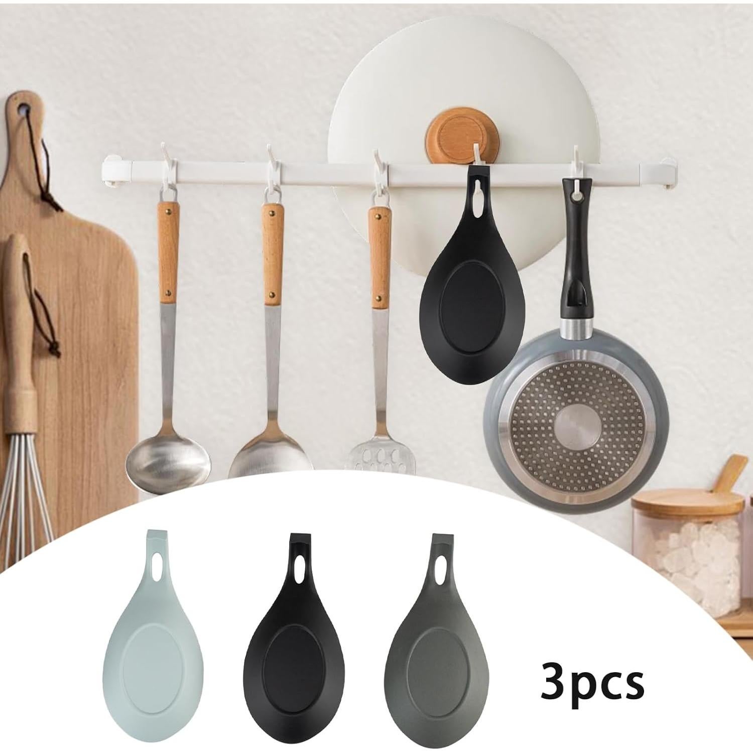 Paquete de 3 Soportes de Cuchara de Silicona LYGCHII