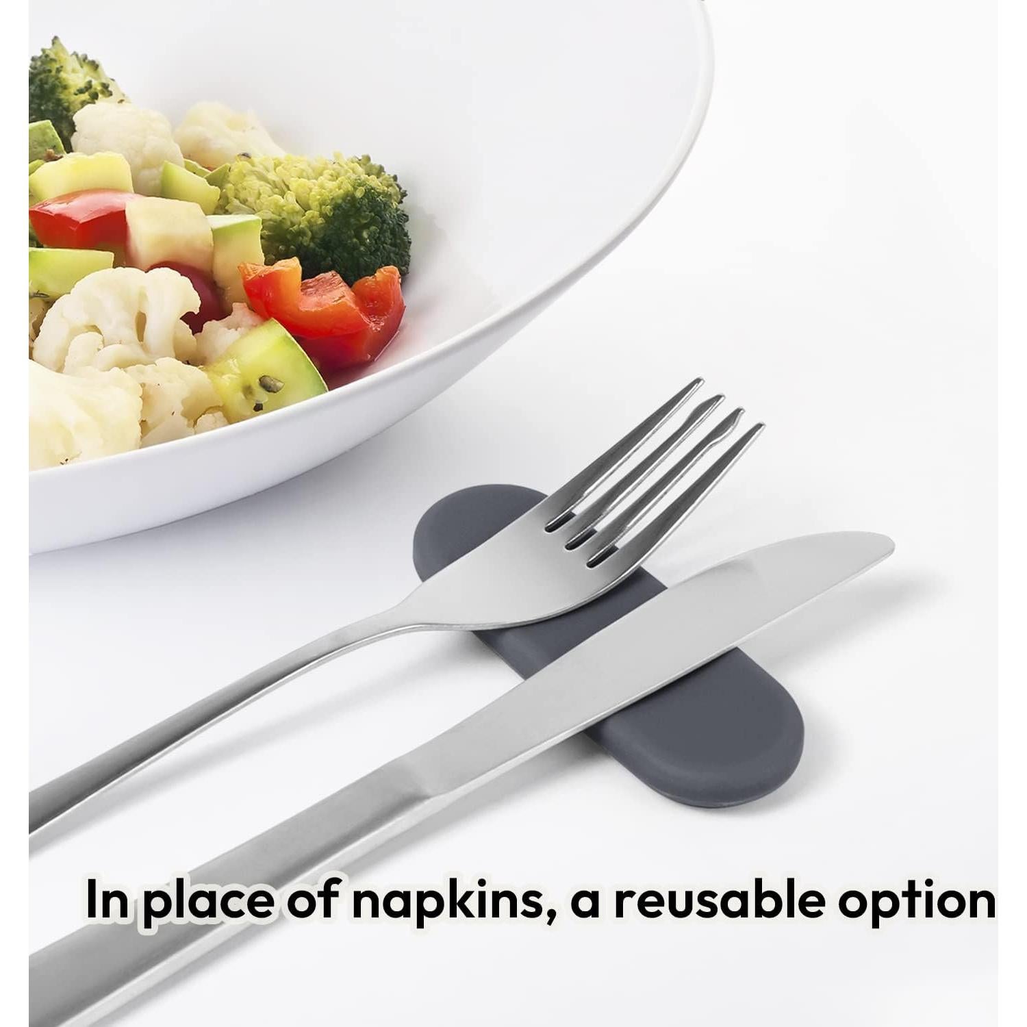 Soporte de Cuchara de Silicona Carrotez 2pcs Gris Oscuro