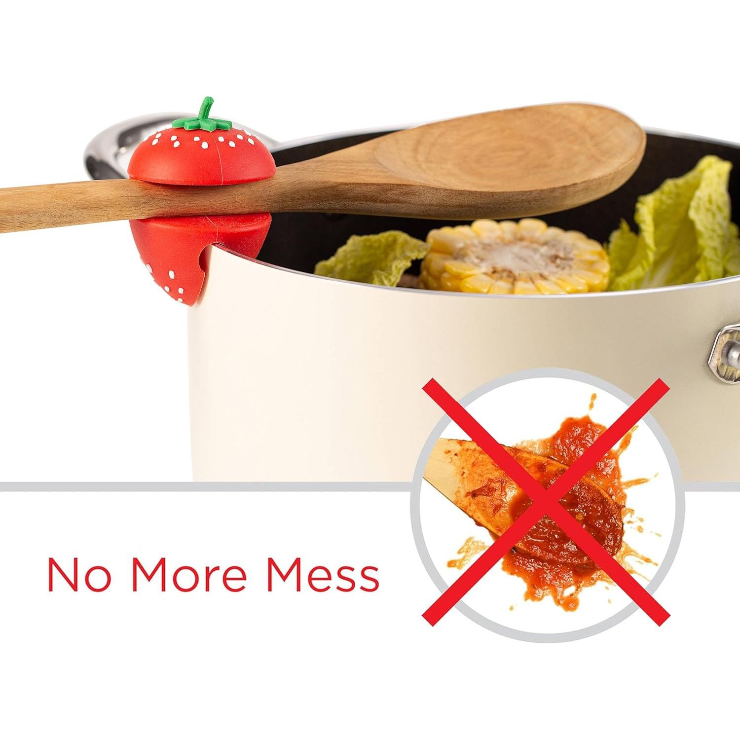 Soporte de Cuchara de Silicona MIYUKI Fresa - Regalo de Cocina