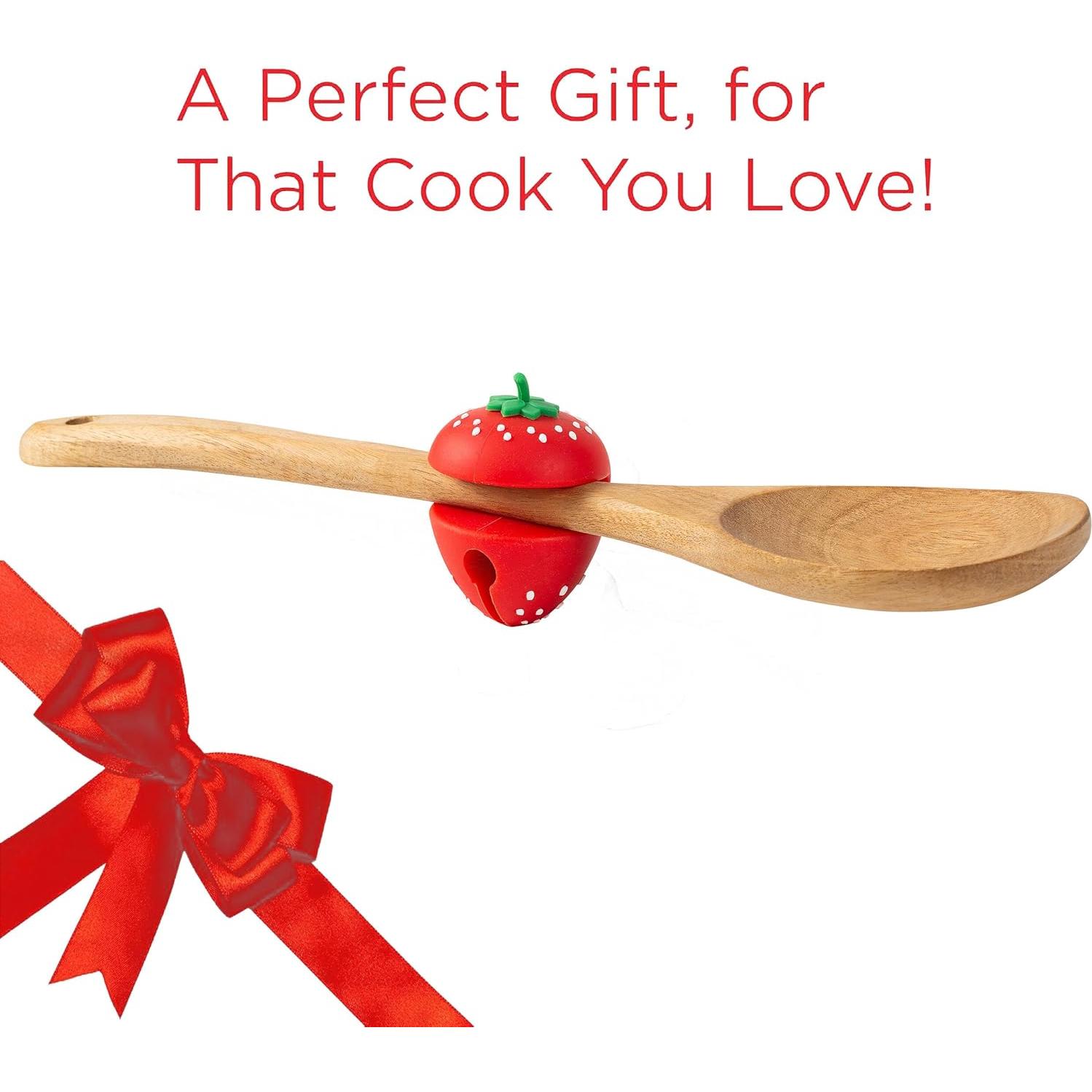 Soporte de Cuchara de Silicona MIYUKI Fresa - Regalo de Cocina
