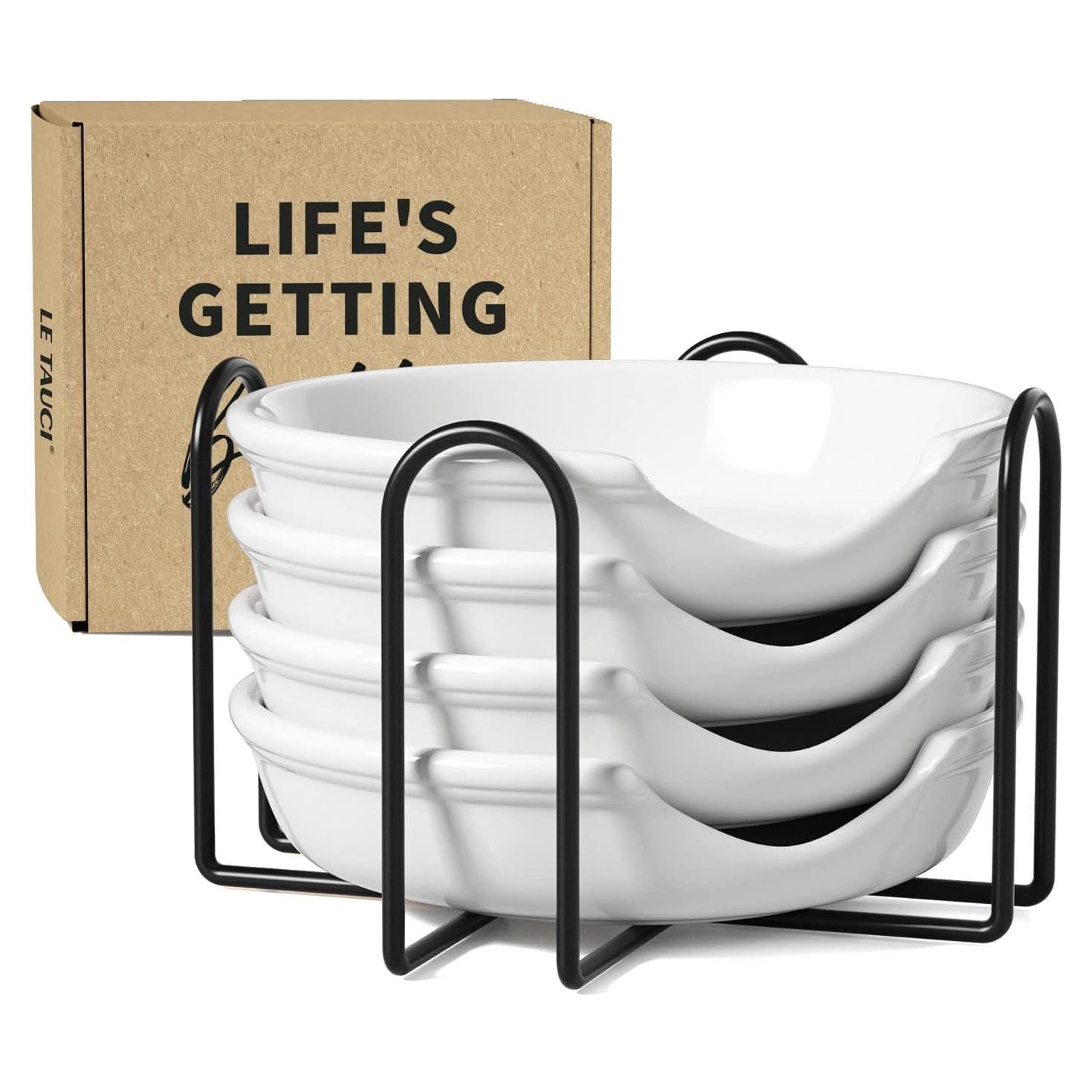 Soporte de Cuchara de Cerámica LE TAUCI Blanco Set de 4