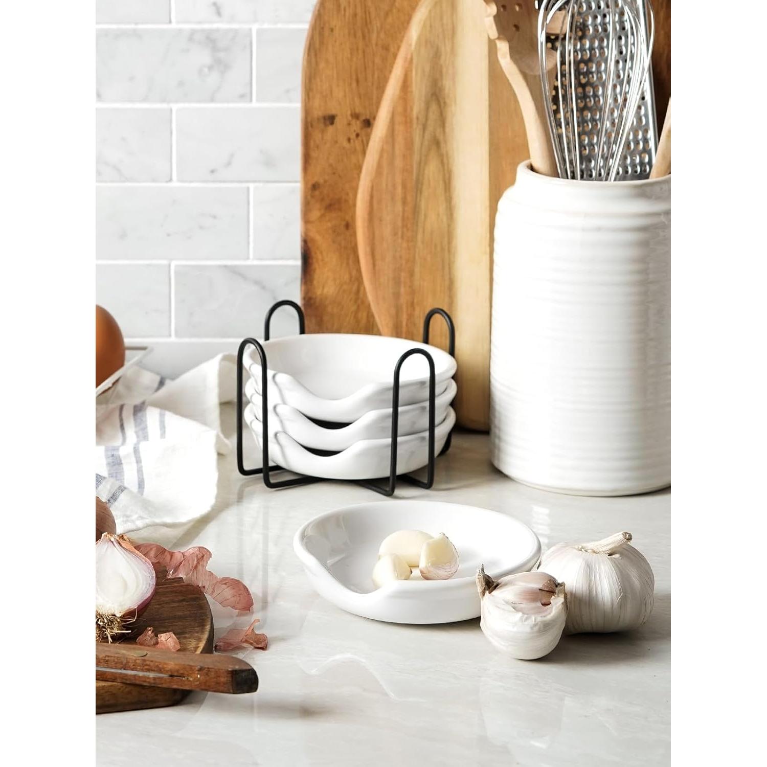 Soporte de Cuchara de Cerámica LE TAUCI Blanco Set de 4