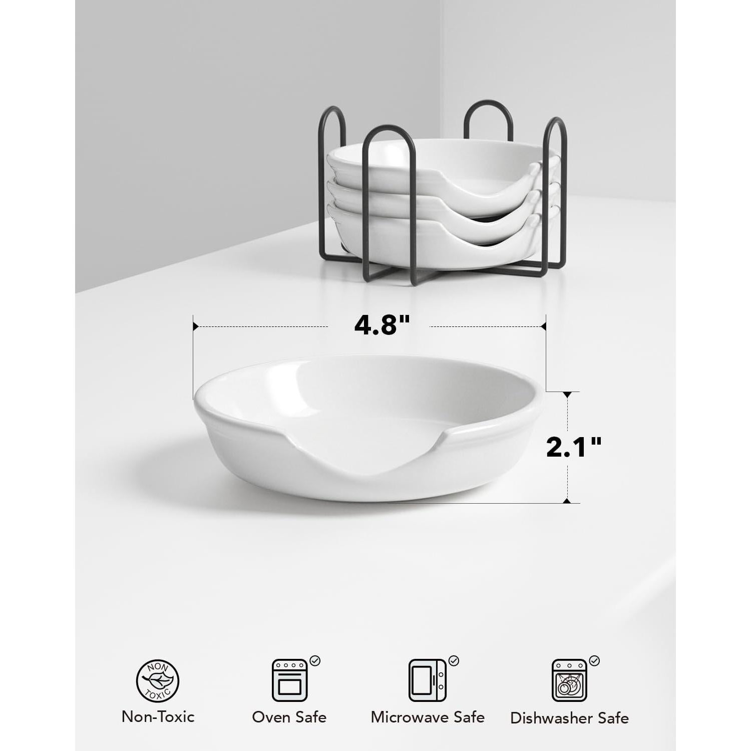 Soporte de Cuchara de Cerámica LE TAUCI Blanco Set de 4