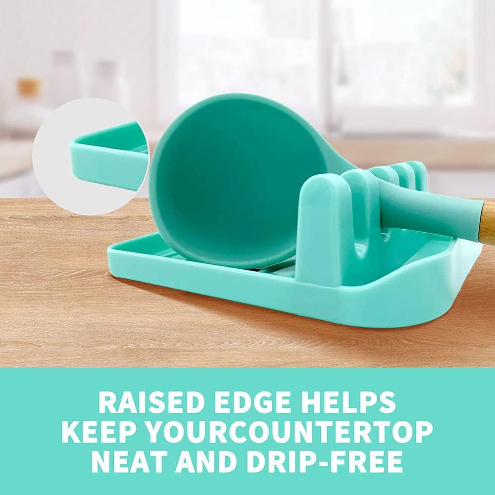 Juego de 2 Soportes para Cucharas LSVGOE Antideslizante Verde