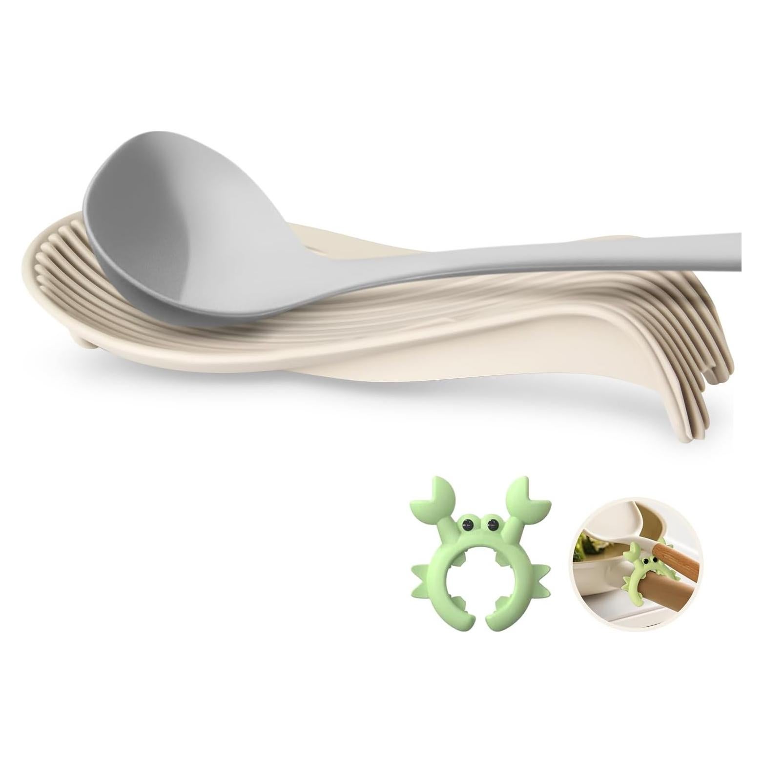 Soporte de Cuchara de Silicona Yaozyety Cangrejo 22,86 cm