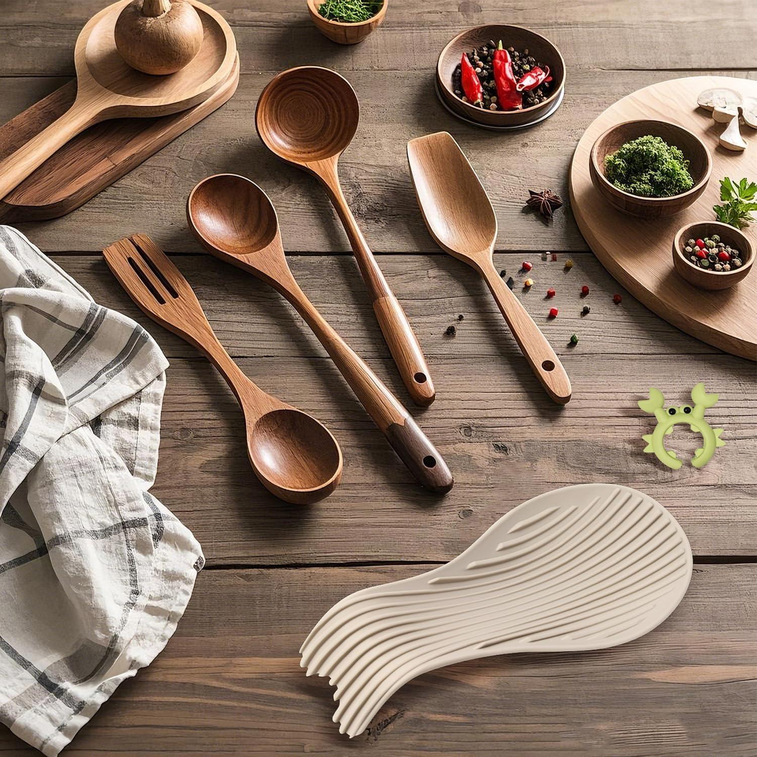 Soporte de Cuchara de Silicona Yaozyety Cangrejo 22,86 cm