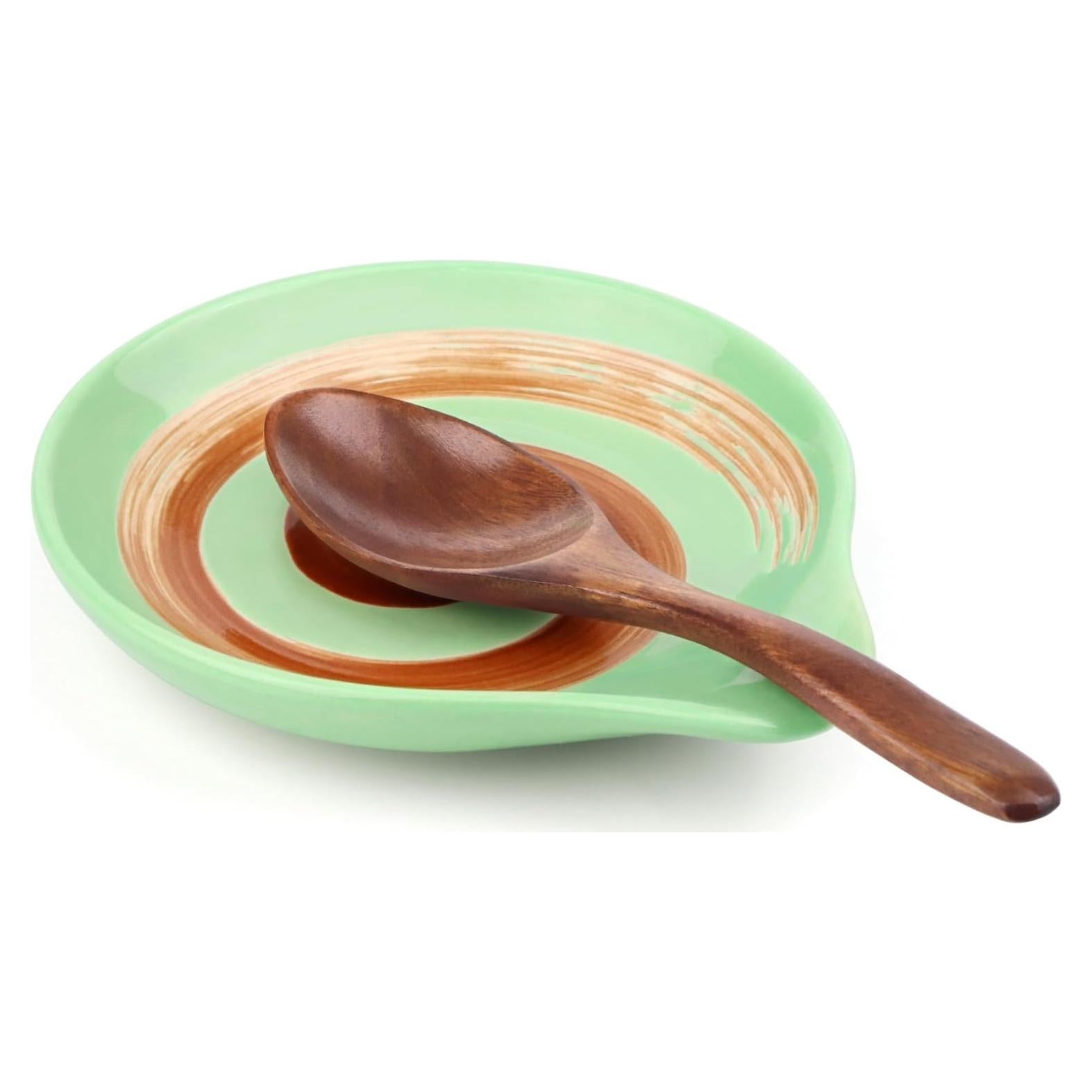 Soporte para cuchara de cerámica VanlonPro 14.5x12.7cm dorado