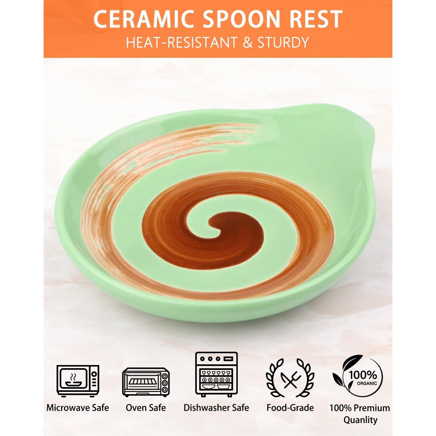 Soporte para cuchara de cerámica VanlonPro 14.5x12.7cm dorado