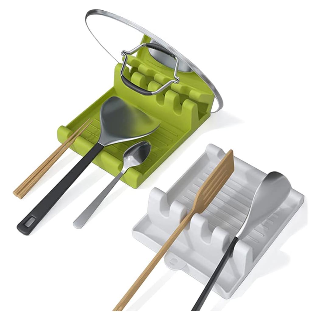 Paquete de 2 Soportes para Utensilios de Cocina Sin Goteo