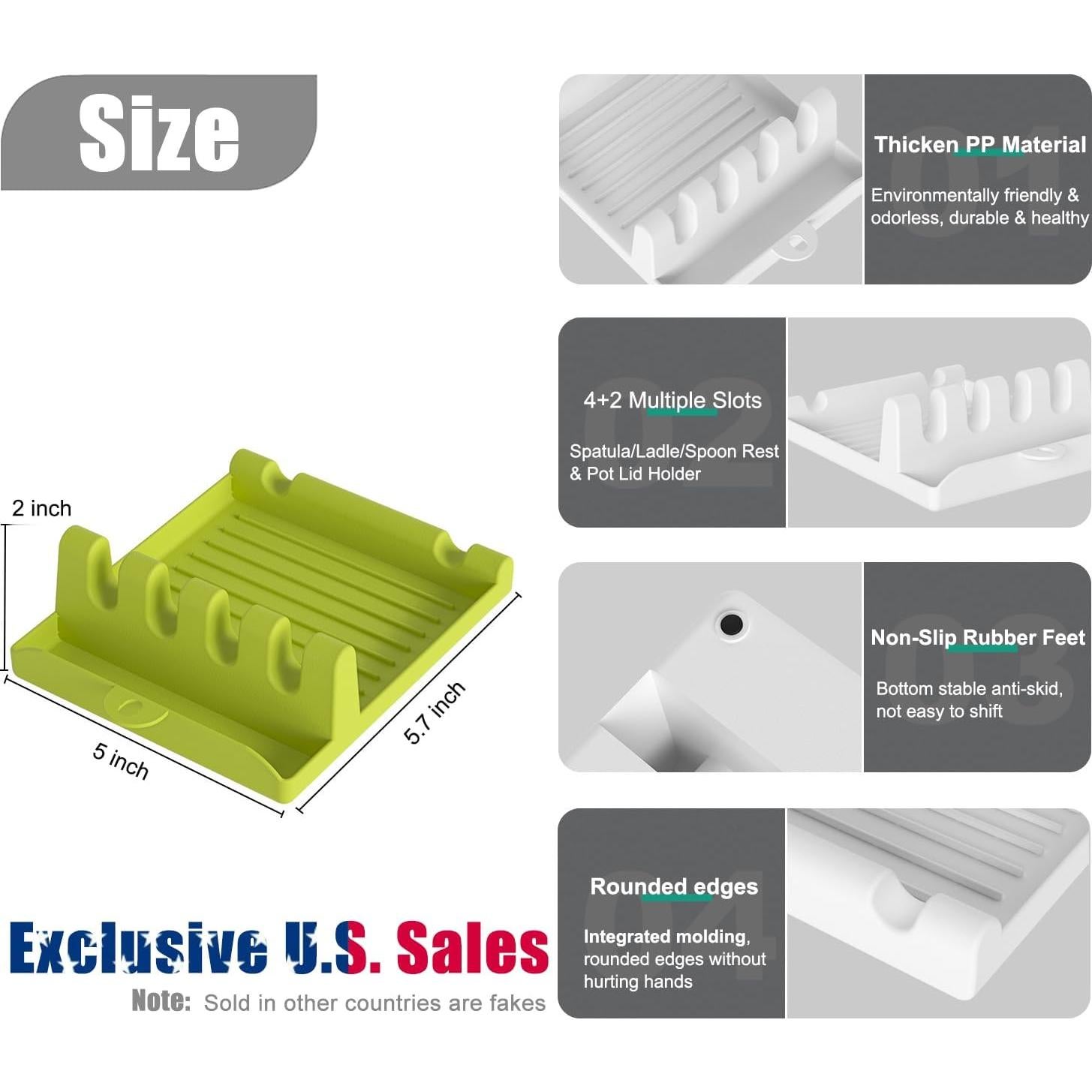 Paquete de 2 Soportes para Utensilios de Cocina Sin Goteo