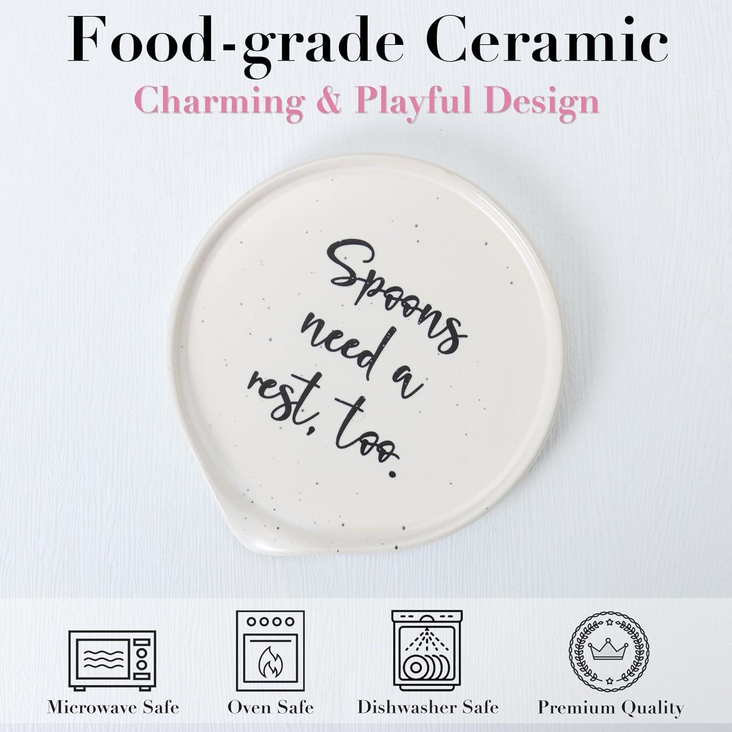 Soporte de Cuchara de Cerámica Anoonse Blanco 15x14 cm