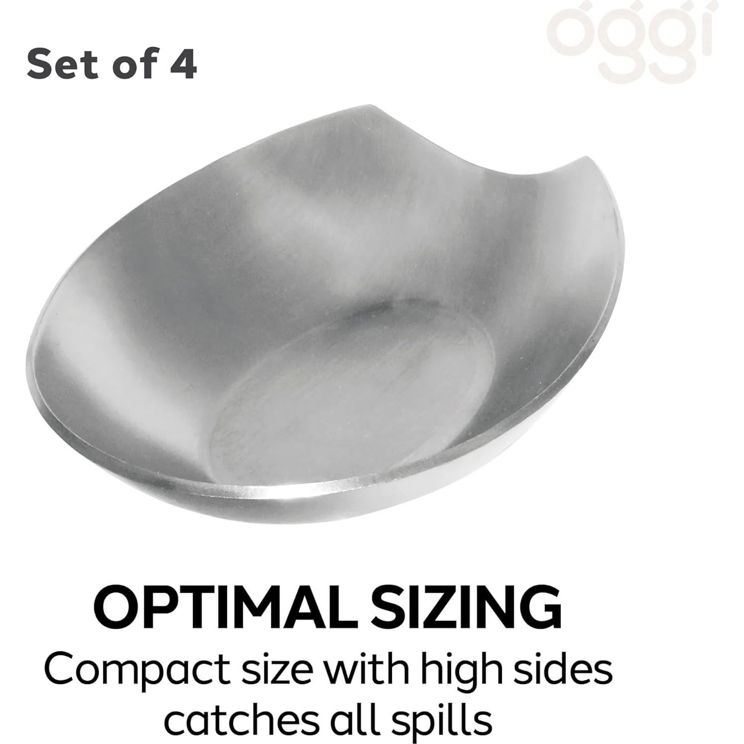 Soporte para cucharas OGGI - Set de 4 - Acero inoxidable