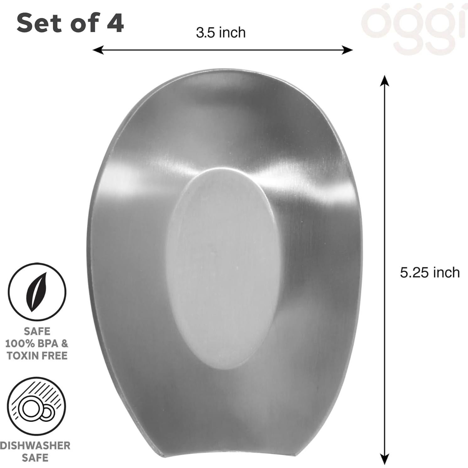 Soporte para cucharas OGGI - Set de 4 - Acero inoxidable