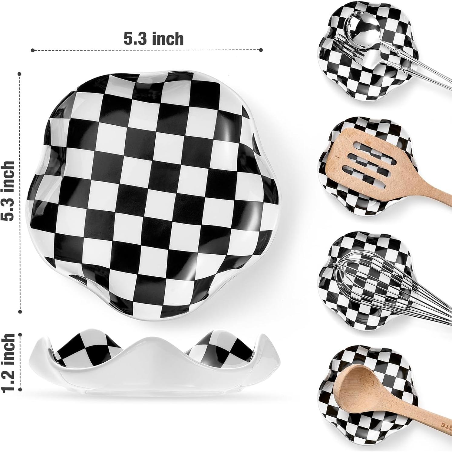 Soporte para Cucharas de Cerámica Qipecedm 13,46 cm Blanco y Negro