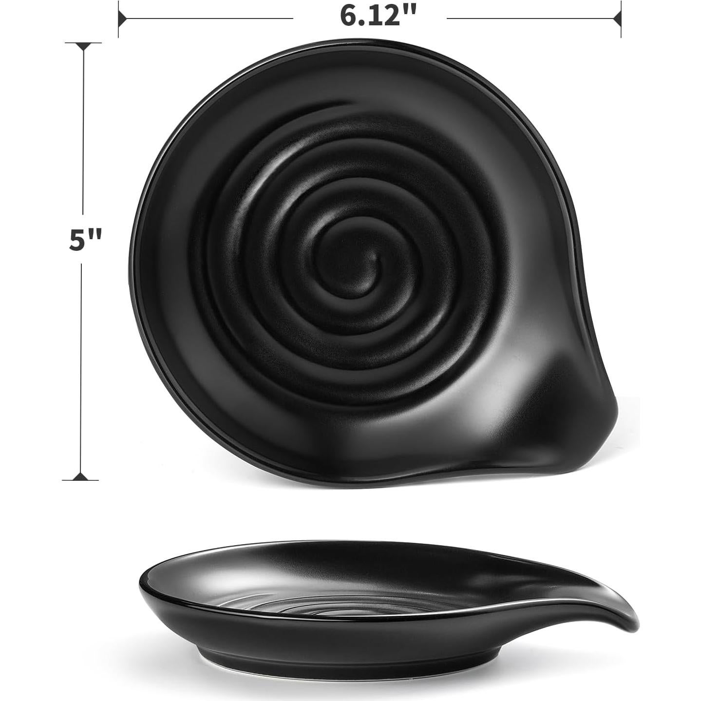 Soporte para cuchara de cerámica Gencywe 15,24 cm negro