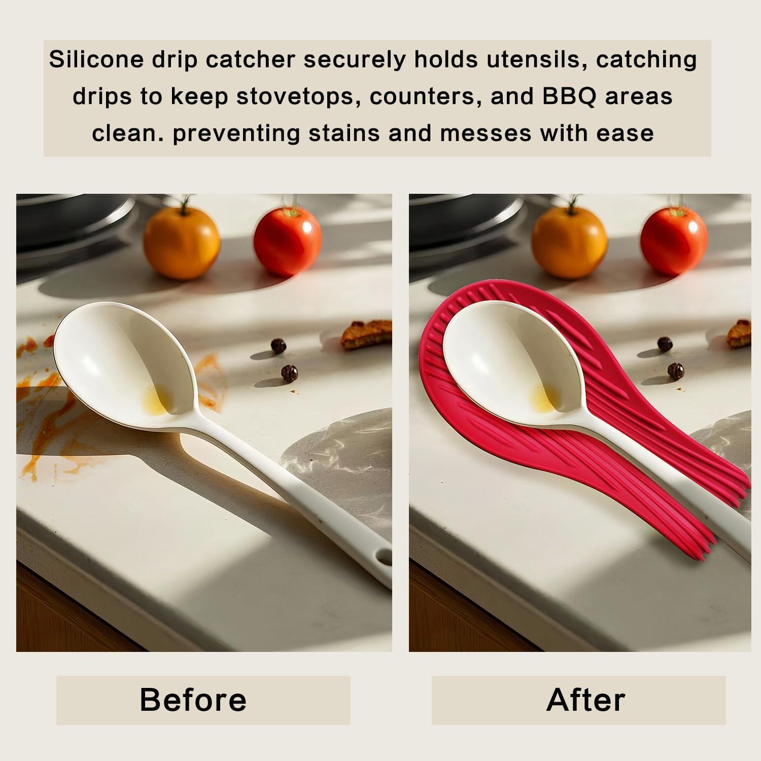 Soporte de Cuchara de Silicona Vimstury 2-Pack Antideslizante