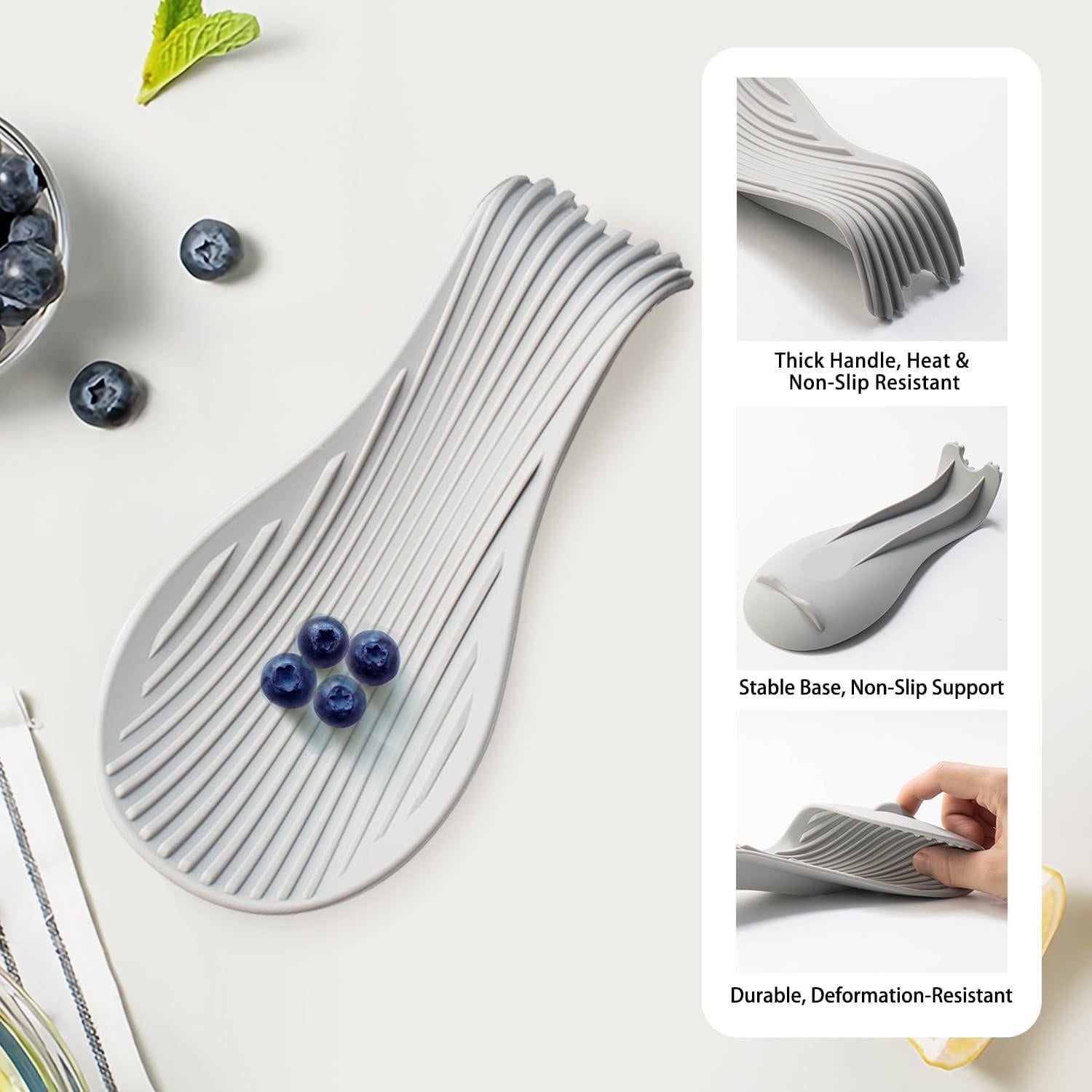 Soporte de Cuchara de Silicona Vimstury 2-Pack Antideslizante