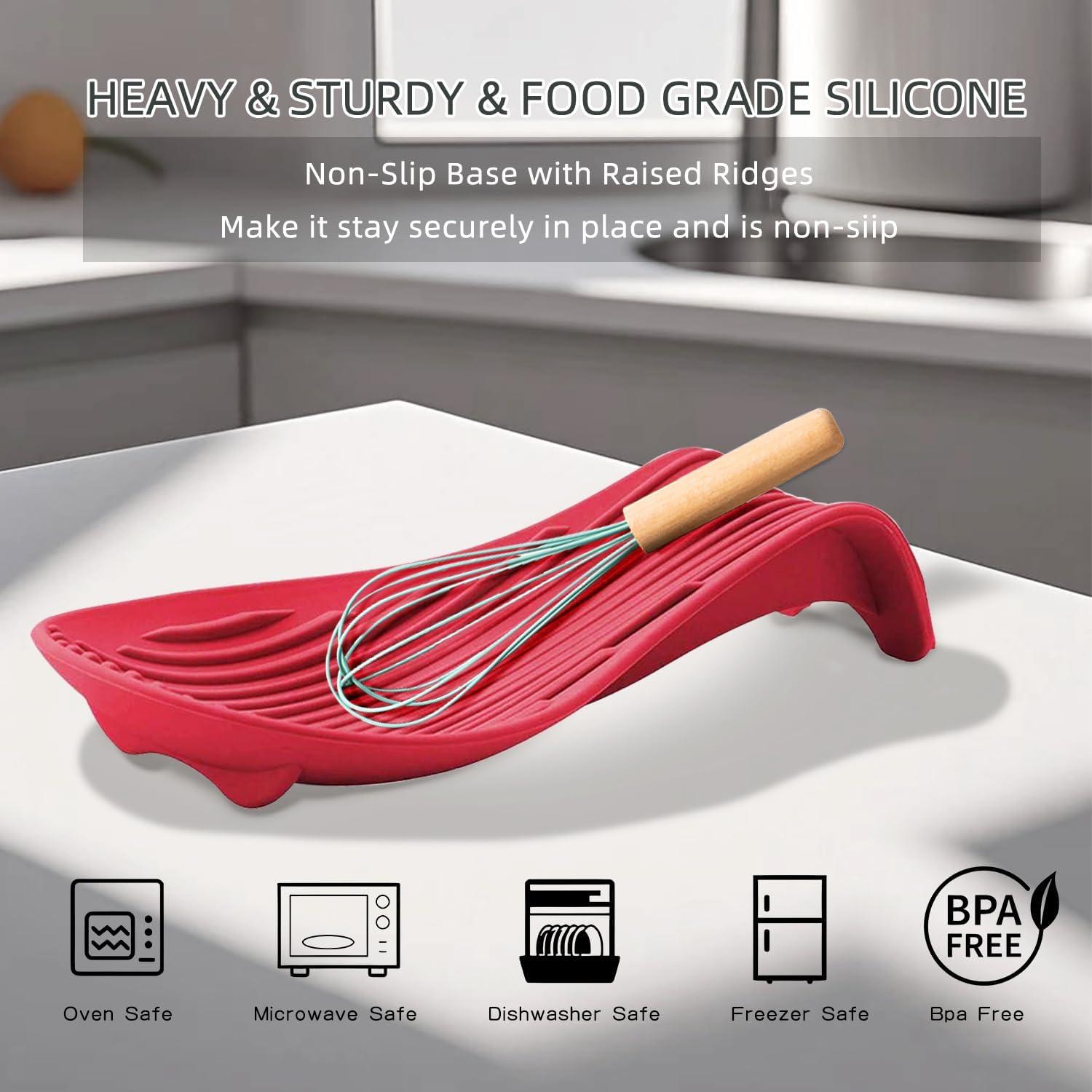 Soporte de Cuchara de Silicona Vimstury 2-Pack Antideslizante