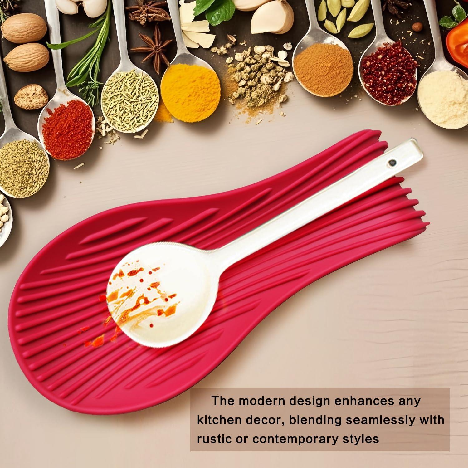 Soporte de Cuchara de Silicona Vimstury 2-Pack Antideslizante