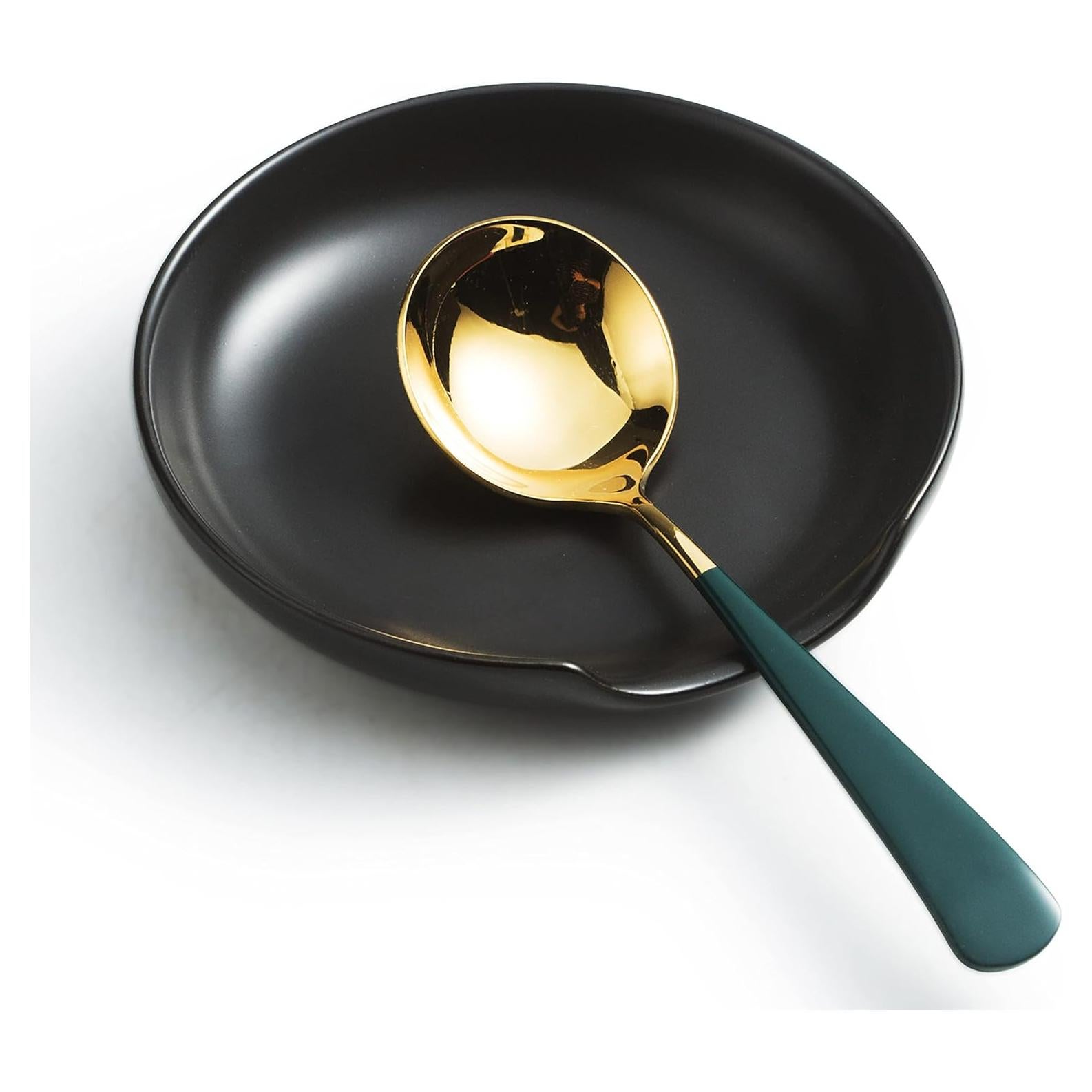 Soporte de Cuchara Cerámica Negra Gomakren 12,7 cm