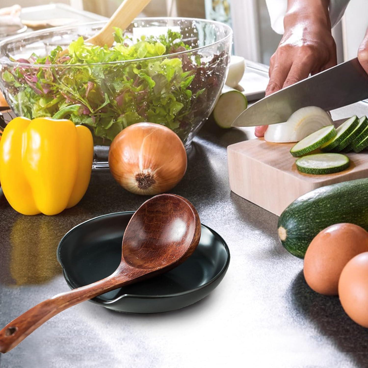 Soporte de Cuchara Cerámica Negra Gomakren 12,7 cm