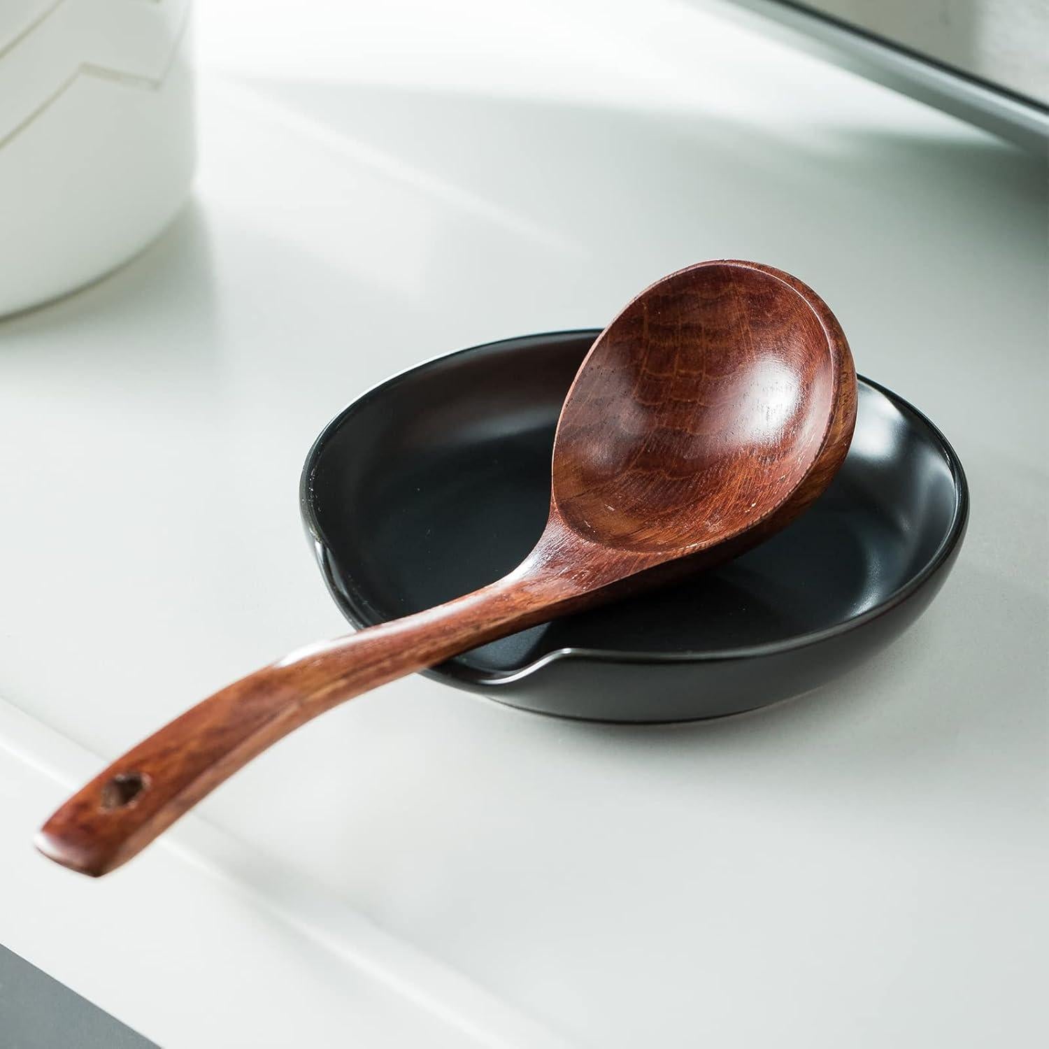 Soporte de Cuchara Cerámica Negra Gomakren 12,7 cm