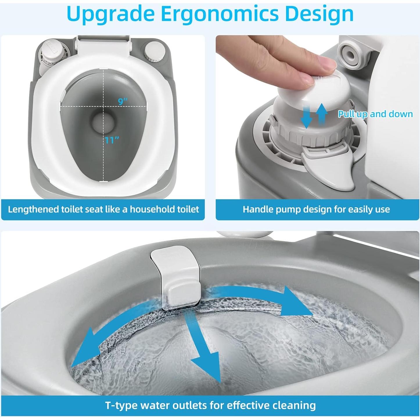 Inodoro Portátil YITAHOME 22L con Pulverizador y Bolsa