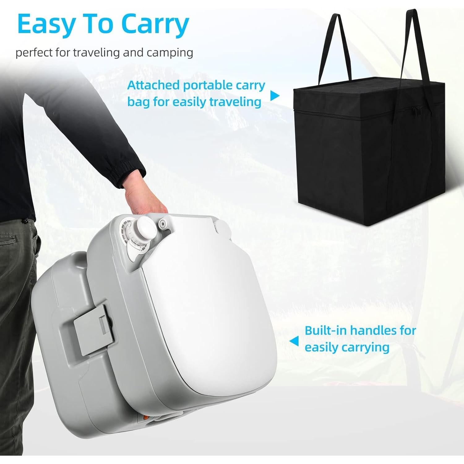 Inodoro Portátil YITAHOME 22L con Pulverizador y Bolsa